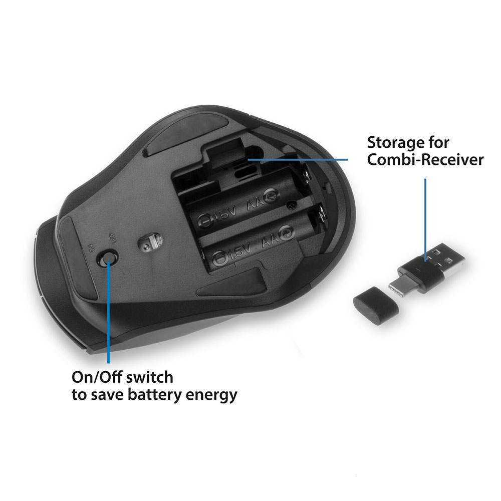 Ewent EW3240 mouse Office Right-hand RF Wireless + Bluetooth 2400 DPI – image 3