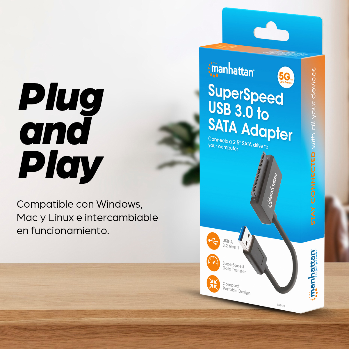 ADAPTADOR MANHATTAN USB 3.0 A SATA 2.5