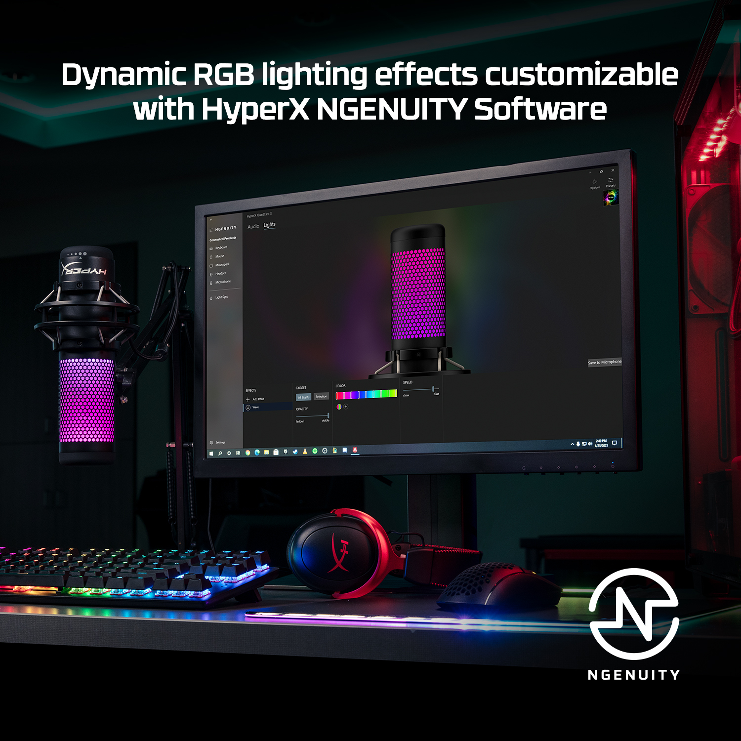 HyperX QuadCast S - USB Microphone (Black-Grey) - RGB Lighting – image 8