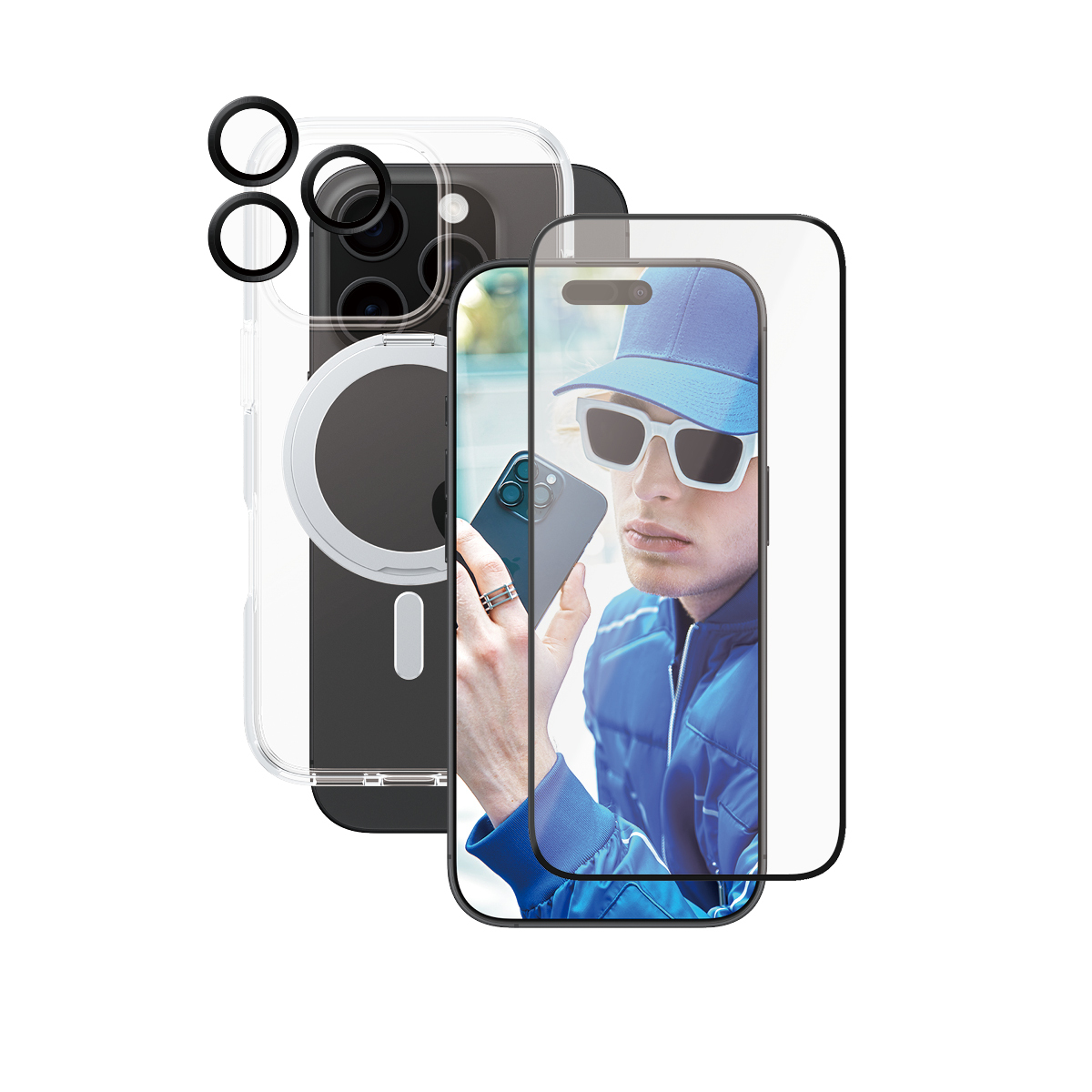 PanzerGlass CARE™ by ® 3-in-1 Ceramic Bundle iPhone 16 Pro Clear screen protector Apple 1 pc(s)
