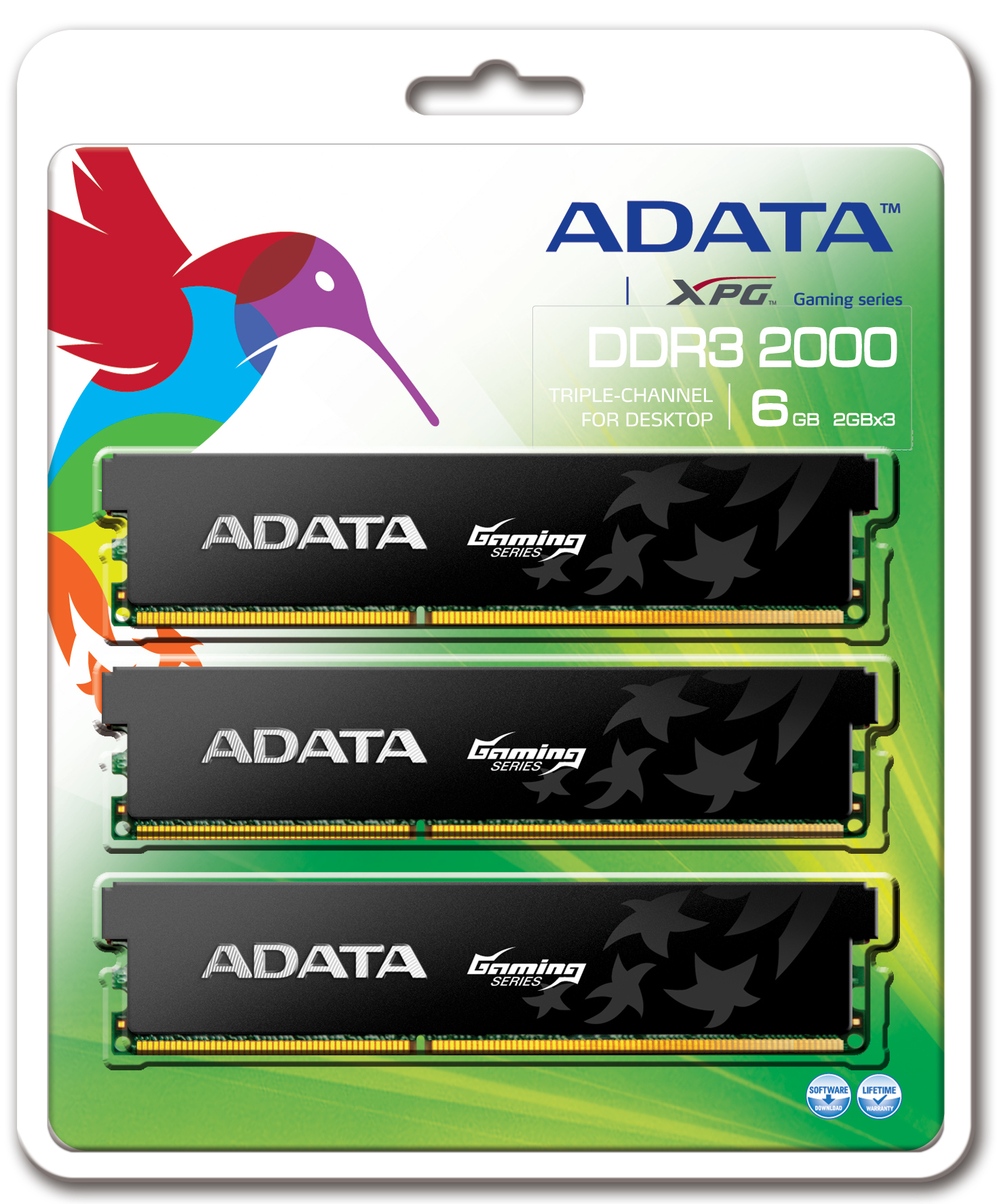 ADATA XPG Gaming Series, DDR3, 2000 MHz, CL9, 6GB (2GB x 3) – image 2