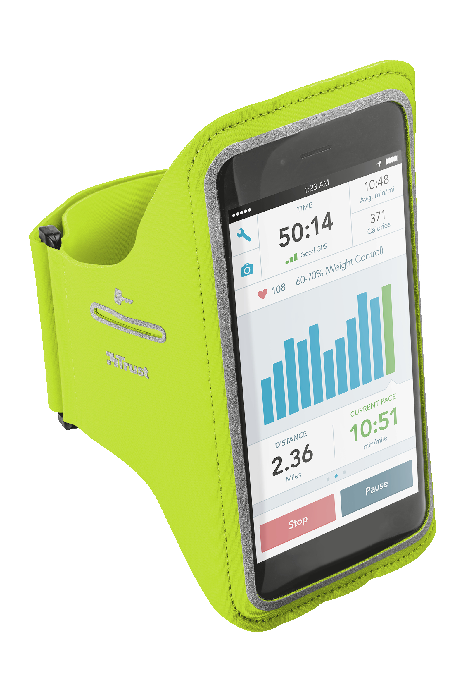 Trust 20896 mobile phone case Armband case Lime – image 1