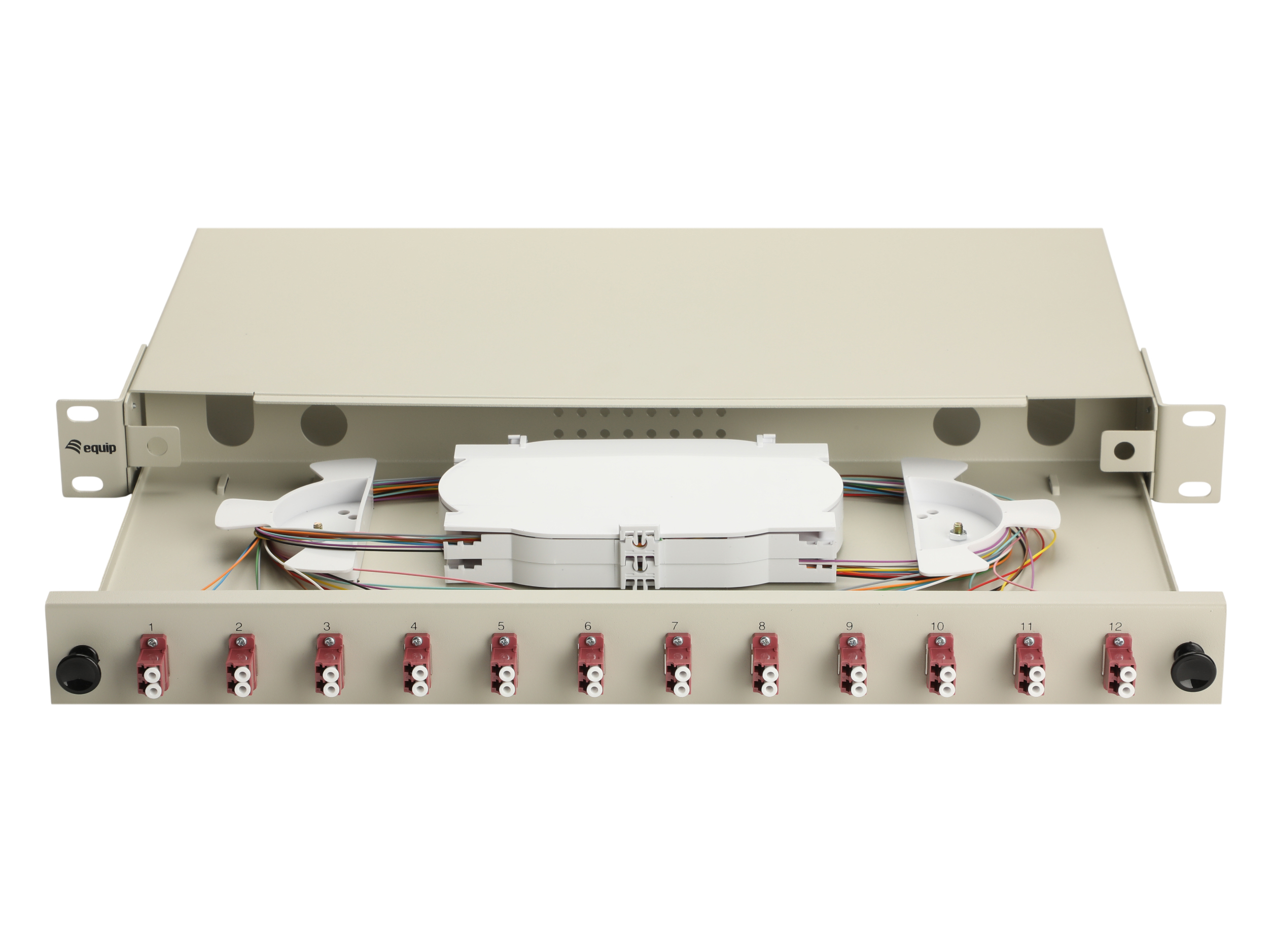 Equip LWL-Spleißkasten 12-Port LC-Duplex OM4 1U komplett  gr