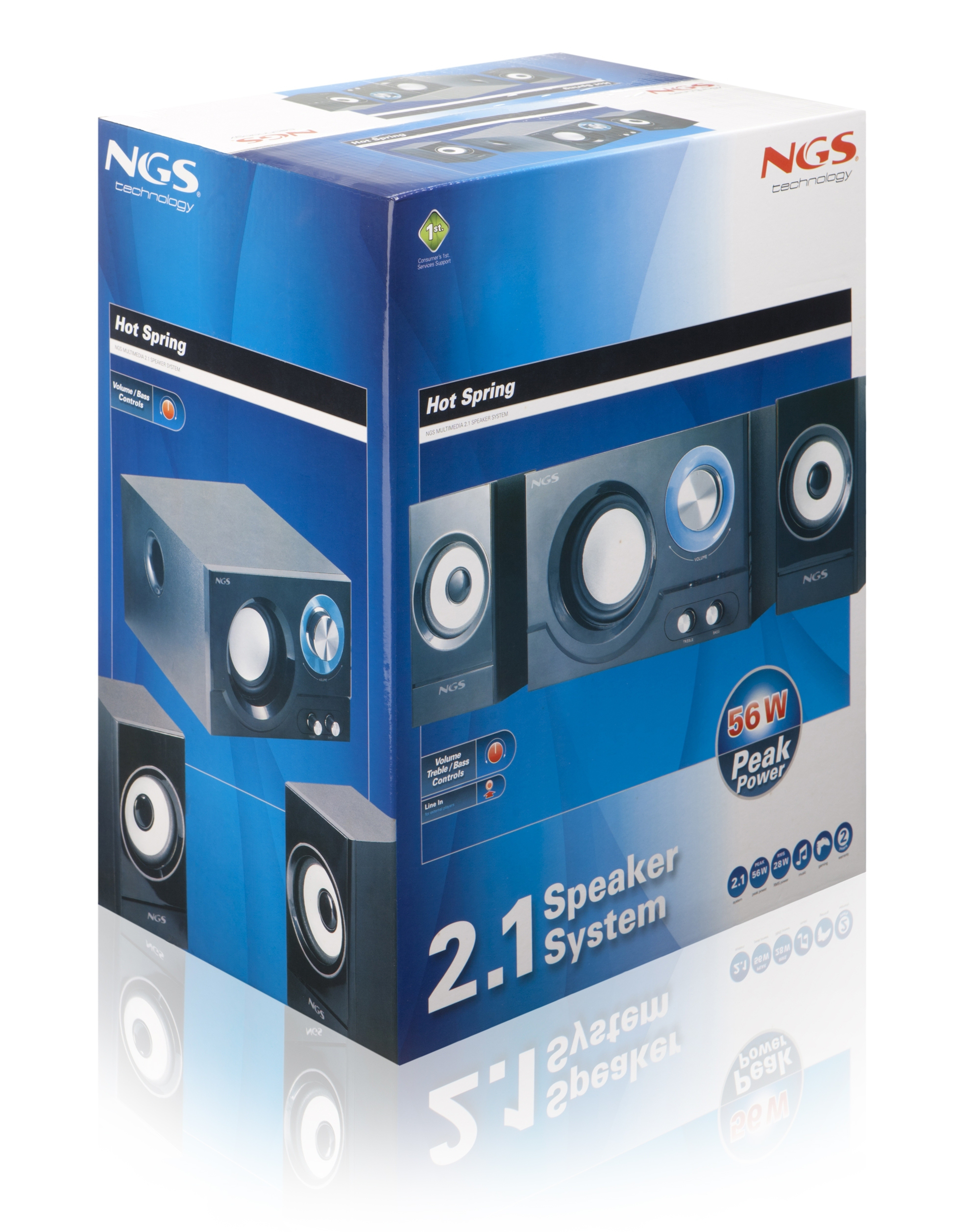 NGS Hot Spring 2.1 speaker set 28 W Home theatre Black 2.1 channels 2-way 14 W image 11