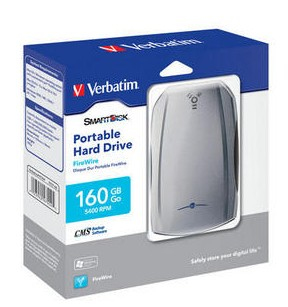 Verbatim 2.5” Portable FireWire Hard Drive 160GB external hard drive 5400 RPM 2.5″ Silver image 2