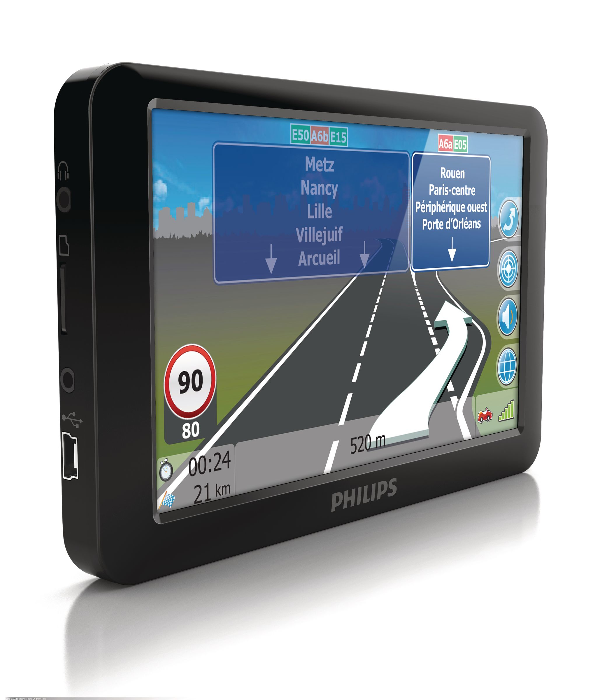 جهاز ملاحة GPS فيليبس PNS500/12 محمول/ثابت للسيارات