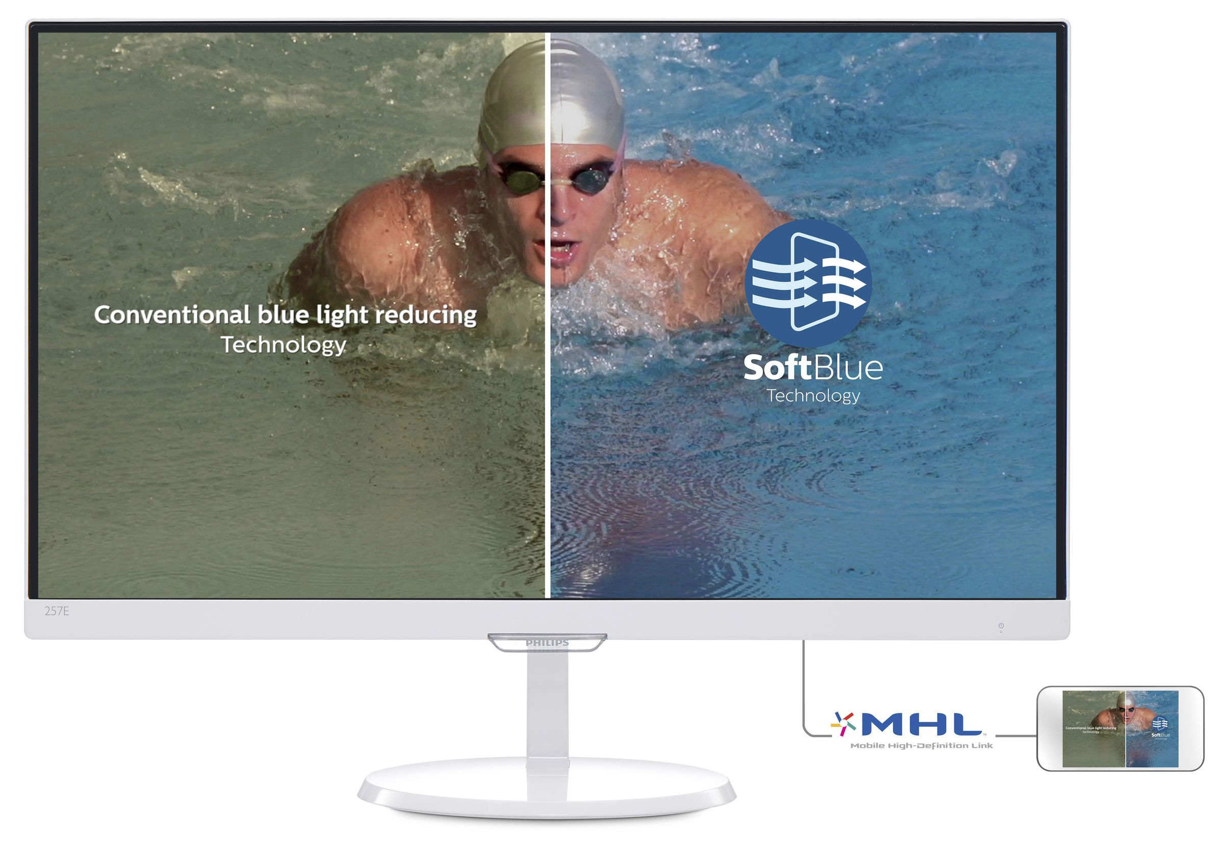 Philips 257E7EDSW/93 computer monitor 63.5 cm (25″) 1920 x 1080 pixels Full HD LED White image 3