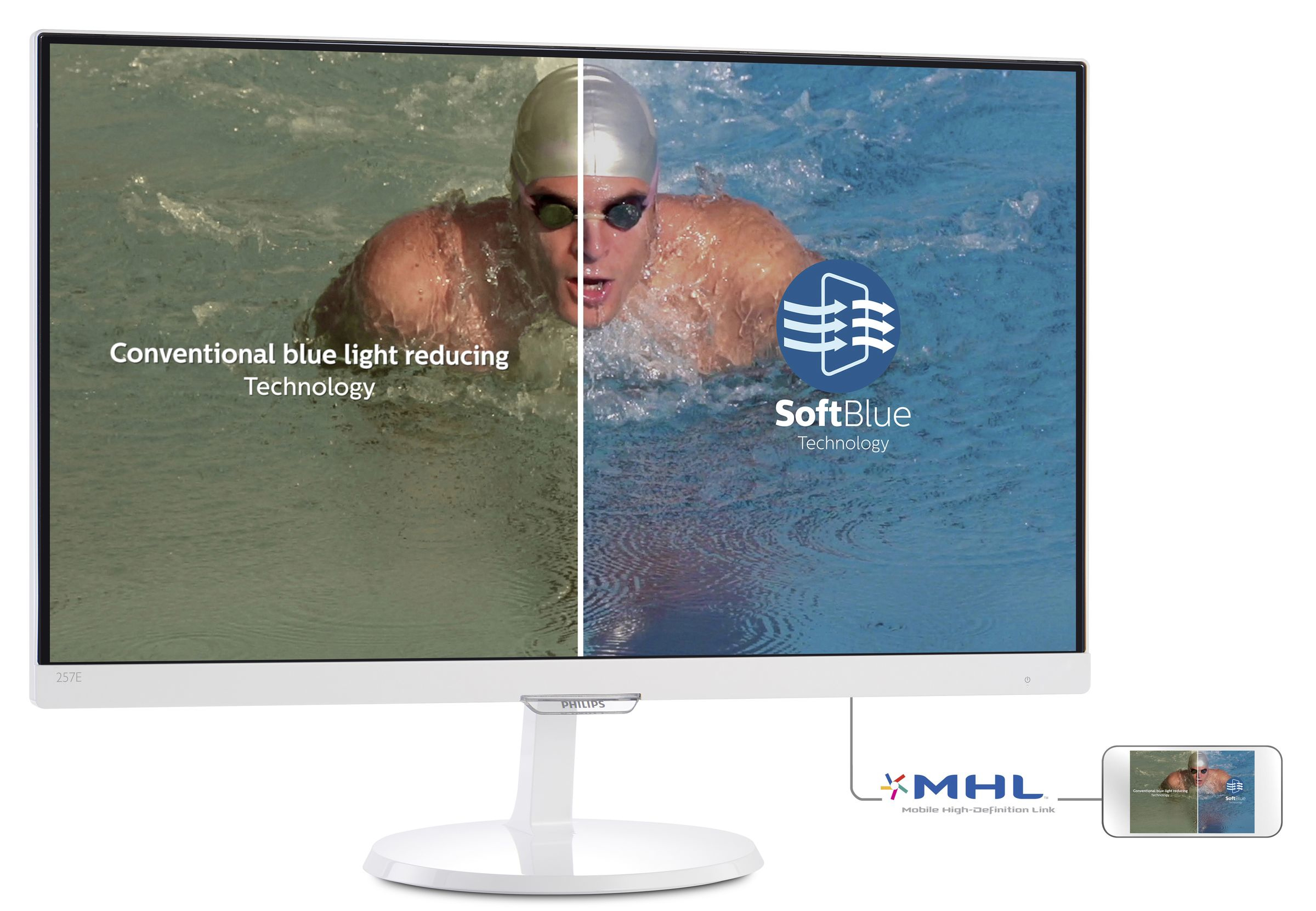 Philips 257E7EDSW/93 computer monitor 63.5 cm (25″) 1920 x 1080 pixels Full HD LED White image 2