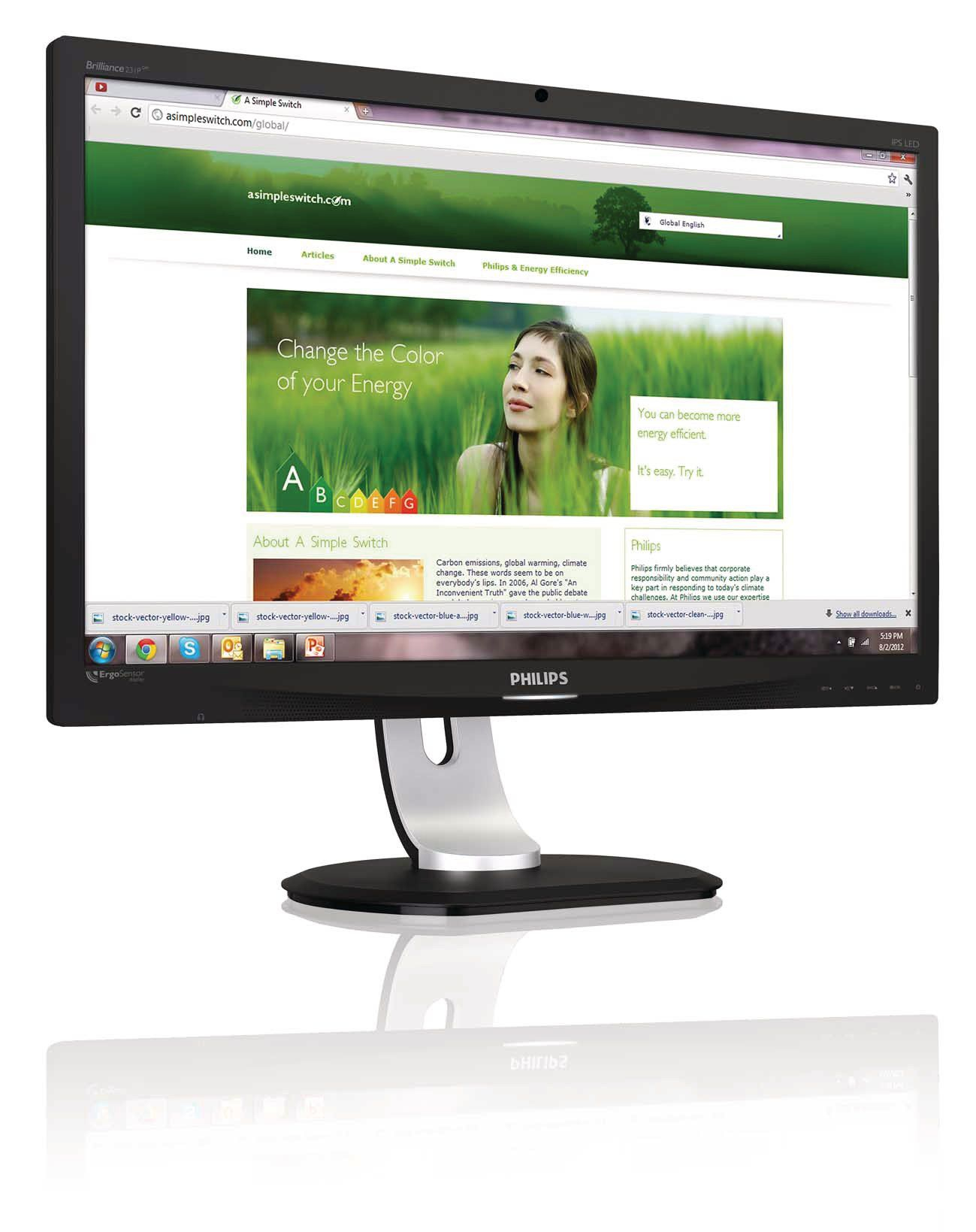 Philips IPS LCD monitor, LED backlight 231P4QRYEB/75 