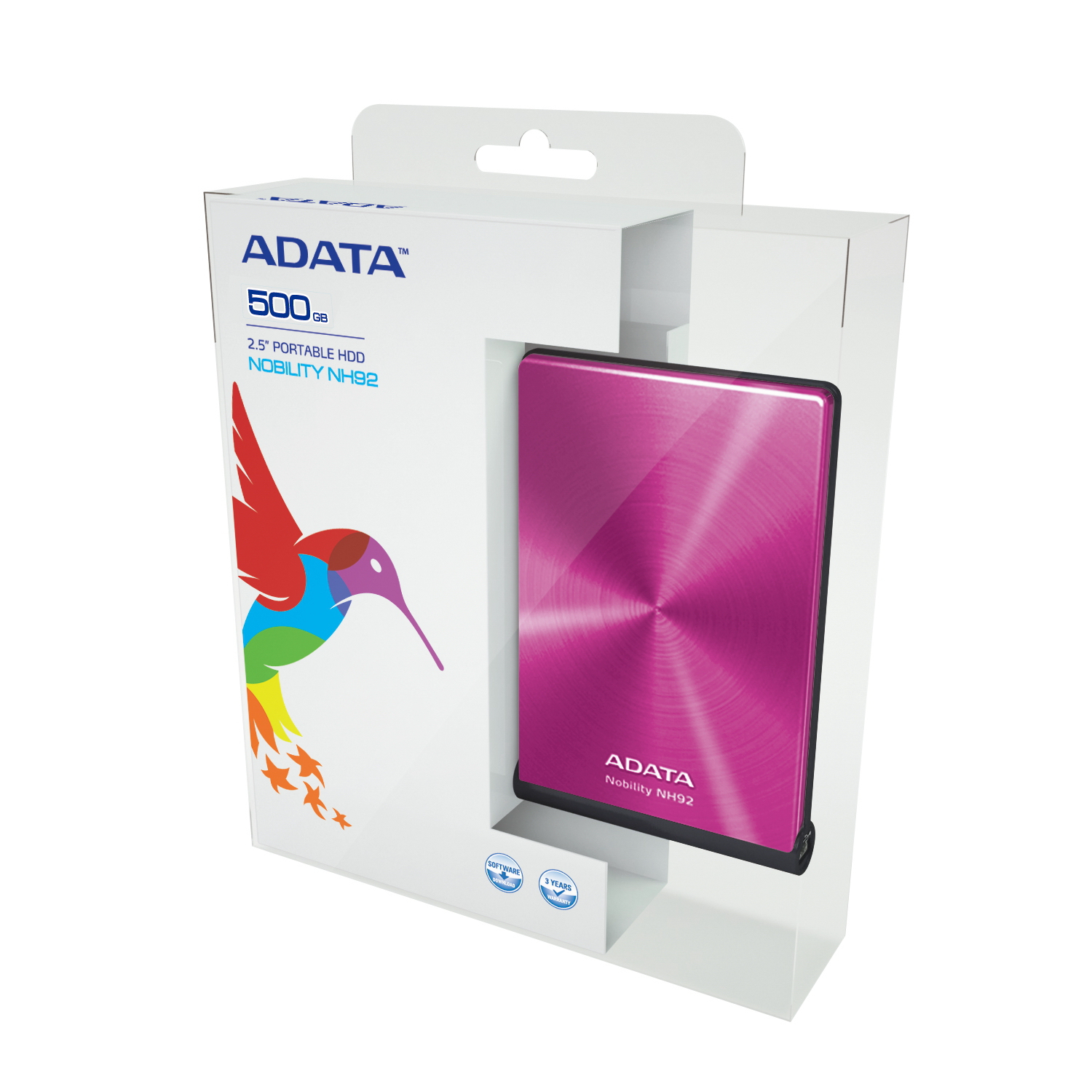 ADATA NH92 Portable 640GB external hard drive 5400 RPM 2.5″ USB 2.0 Pink image 3