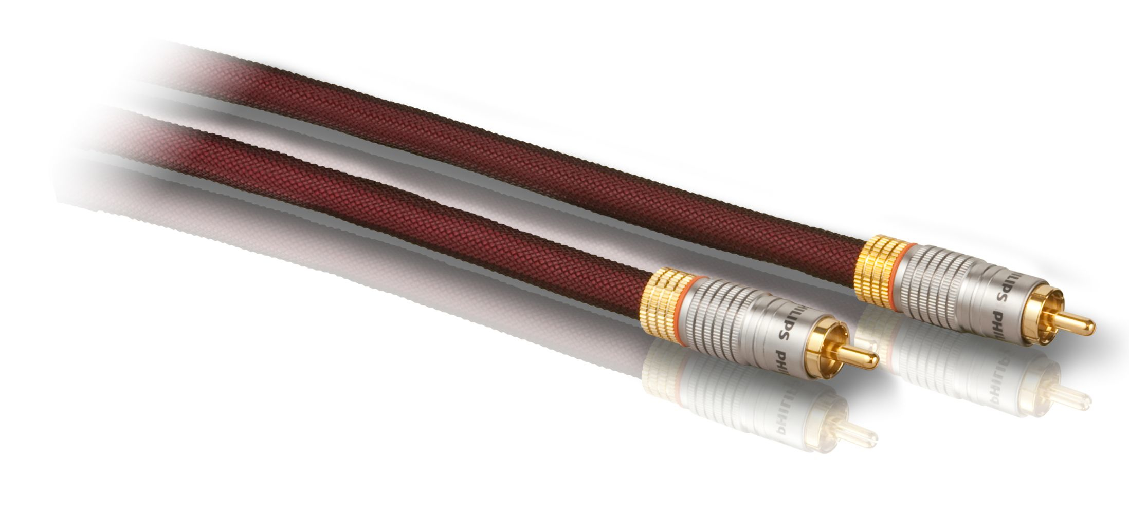 Philips SWW1601U/27 Dijital Ses Kablosu, 1,22m, RCA - RCA, Altın Kaplama, Kahverengi