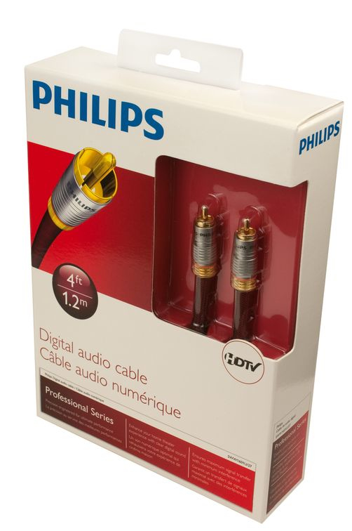 Resim Philips SWW1601U/27 Dijital Ses Kablosu, 1,22m, RCA - RCA, Altın Kaplama, Kahverengi
