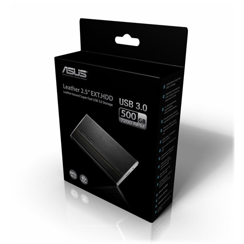 ASUS 2.5″ Leather USB 3.0, 500GB external hard drive 7200 RPM 2.5″ USB Type-A 3.2 Gen 1 (3.1 Gen 1) Black image 6