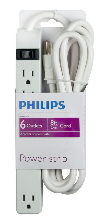 Resim Philips SPS1060R/17 6'lı Priz, Beyaz, 2.4m Kablo