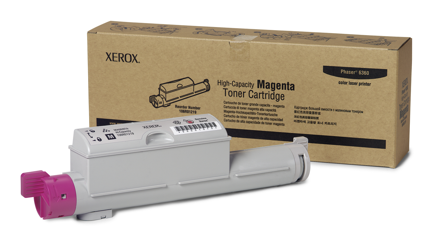 Xerox cartucho de tóner magenta de alta capacidad, phaser 6360