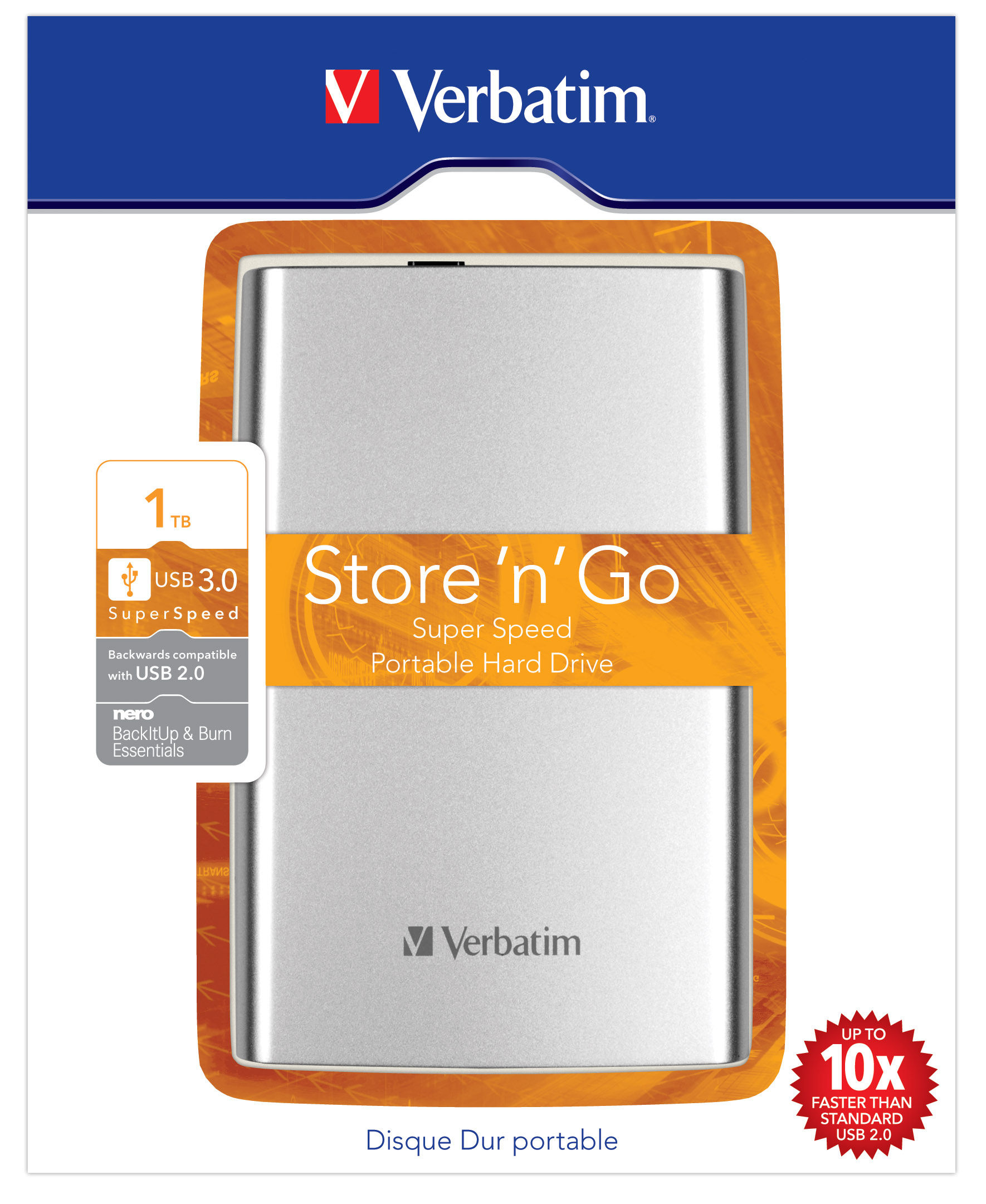 Verbatim Store ‘n’ Go external hard drive 1 TB 5400 RPM 2.5″ Micro-USB B 3.2 Gen 1 (3.1 Gen 1) Silver image 2