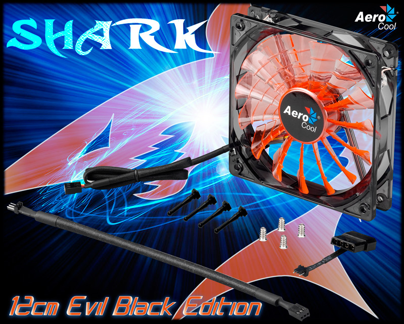 Aerocool Shark Computer case Fan 12 cm Black, Orange image 2