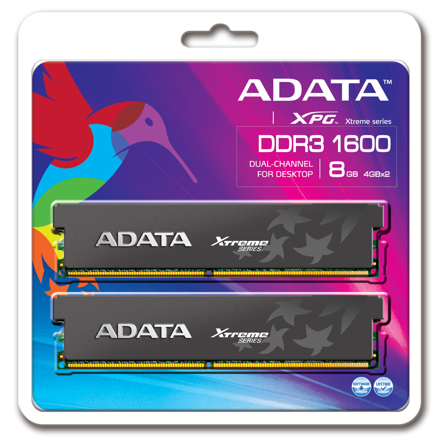 ADATA XPG Xtreme Series, DDR3, 1600 MHz, CL7, 8GB (4GB x 2) memory module 2 x 4 GB 240-pin DIMM image 2