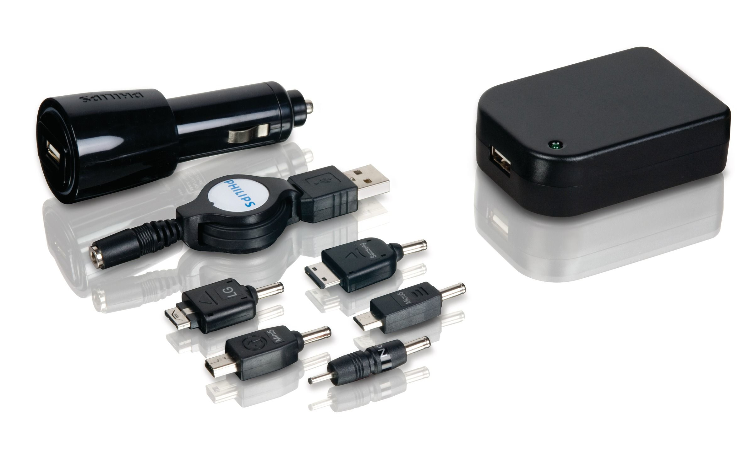 شاحن هاتف محمول Philips SJA2184H/27، سلك 0.81 متر، أسود