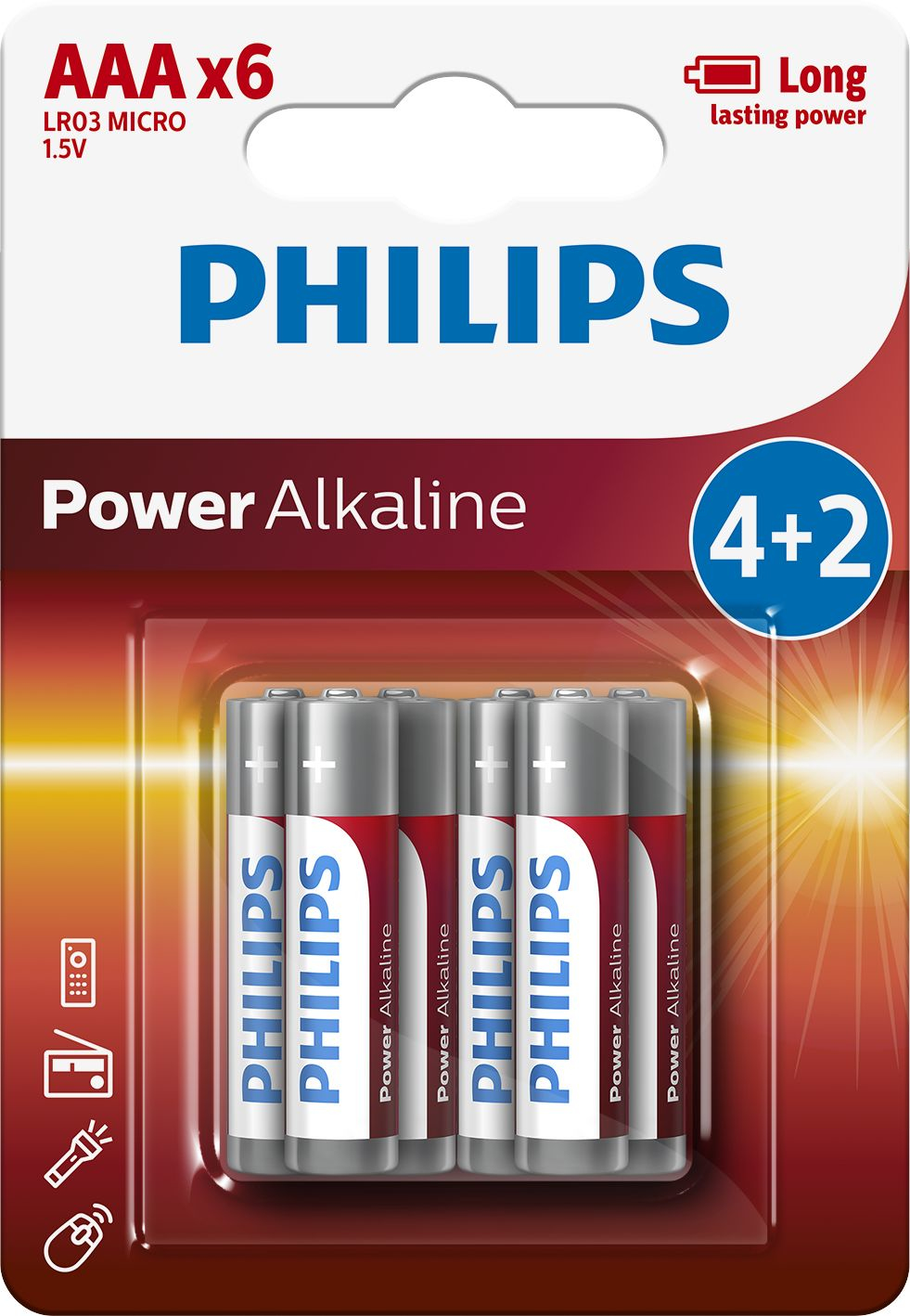 Philips Power Alkaline Batteria LR03P6BP/10