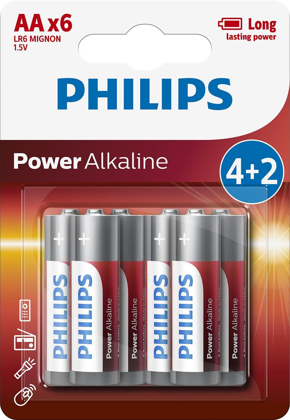 Philips Power Alkaline Batteria LR6P6BP/10