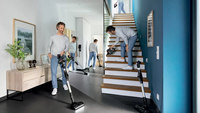 Bosch BBS712A aspirateur balai et balai électrique Sans sac 0,3 L Noir, Acier inoxydable