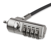 Startech 6.5ft (2m) Laptop Cable Lock, 4 Digit Combination Laptop/Desktop S ...