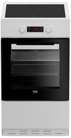 Beko FSM58301WC Cuisinière Électrique/Gaz Plaque avec zone à induction Noir, Blanc A