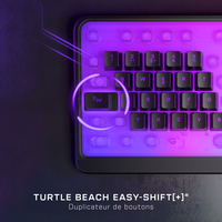Turtle Beach Magma Membrane RGB Gaming Keyboard avec touches en membrane, Anti-Ghosting avancé, Technologie Easy-Shift, Eclairage RGB personnalisable, Repose-paume détachable - Noir