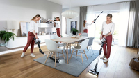 Bosch BBS711W aspirateur balai et balai électrique Sans sac 0,3 L Noir, Acier inoxydable, Blanc
