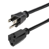 StarTech.com Cable 4.5m (15 pies) de Extensión de Servicio Pesado, Cable de Extensión NEMA 5-15P a NEMA 5-15R, 15A 125V, 14AWG, Cable Extensor Alargador de Corriente, Negro