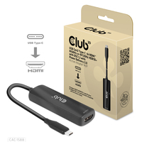 8719214472610 - CLUB3D USB Gen2 Typ-C zu HDMI™ 8K60Hz oder 4K120Hz HDR10 DSC12 Power Delivery 30 Activ Adapter St B