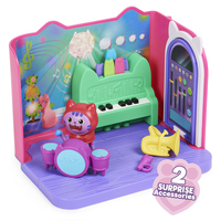 Gabby&amp;quot;s Dollhouse - Playset Deluxe La Salle De Musique De Dj Miaou - Pièce De Jeu Avec 1 Figurine Et Accessoires - Tirée Du Dessin Animé Gabby Et La Maison Magique - Jouet Enfant 3 Ans Et +