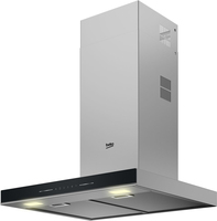 Beko BHCB66641BBHS hotte Monté au mur Noir, Acier inoxydable 710 m³/h A