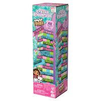 Spin Master Games GABBY ET LA MAISON MAGIQUE - Tour Jenga Gabby Chat - Jeu de Société Tour À Construire Gabby et La Maison Magique - 48 Blocs Et 1 Dé - Jeu d&amp;quot;Équilibre Patience Raisonnement - Jouet Enfant 4 Ans et +