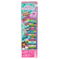 Spin Master Games GABBY ET LA MAISON MAGIQUE - Tour Jenga Gabby Chat - Jeu de Société Tour À Construire Gabby et La Maison Magique - 48 Blocs Et 1 Dé - Jeu d&amp;quot;Équilibre Patience Raisonnement - Jouet Enfant 4 Ans et +