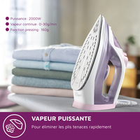Philips 3000 series DST3010/30 fer à repasser Fer à vapeur Semelle en céramique 2000 W Violet, Blanc