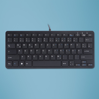 R-Go Tools Ergonomische Tastatur R-Go Compact, flaches Design, QWERTZ - RGOECQZB