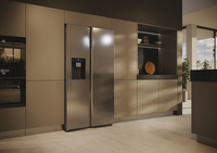 Haier SBS 90 Serie 5 HSW59F18EIMM frigo américain Pose libre 601 L E Platine, Acier inoxydable