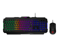 MSI FORGE GK100 COMBO US teclado Ratón incluido Juego USB QWERTY Inglés de EE.UU. Negro