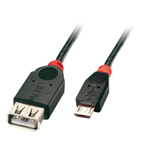 Lindy 31935 USB Kabel USB 2.0 0,5 m Micro-USB B USB A Schwarz, Rot - 31935