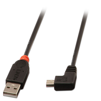 4002888319706 - 31970 - Gewinkeltes Kabel usb 20 Stecker Typ a auf Mini Typ b 90° rechter Winkel - 05m schwarz - Lindy