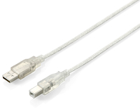 Equip 128653 USB Kabel USB 2.0 1 m USB A USB B Silber, Transparent - 128653