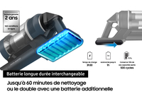 Samsung Aspirateur balai Jet 75E Turbo Violet - VS20B75B1R4