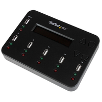 StarTech.com Clonador Autónomo 1:5 para Memorias USB - Copiador de Unidades de Memoria USB - Copia Sector por Sector de Sistema y Archivos - 1.5 GB/min - Borrado de 3 Pasos - Pantalla LCD