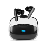 Vorago ESB-301-PRO audífono y auriculare Auriculares True Wireless Stereo (TWS) Intra auditivo Llamadas/Música/Deportes/Diario Bluetooth Base de carga Negro, Transparente