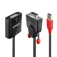 Lindy 38184 Videokabel-Adapter 0,2 m DVI-D VGA (D-Sub) + USB Schwarz, - 38184