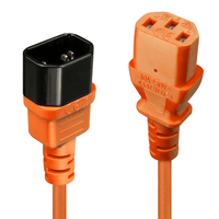 4002888304757 - Strom Verlängerungskabel [1x Kaltgeräte-Stecker C14 - 1x Kaltgeräte-Buchse C13] 200 m Orange - Lindy