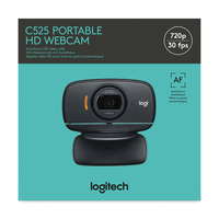 Logitech C525 Portable HD webcam 8 MP 1280 x 720 pixels USB 2.0 Noir