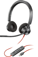 POLY Auriculares estéreo USB-C Blackwire 3320 con certificación de Microsoft Teams + adaptador USB-C/A